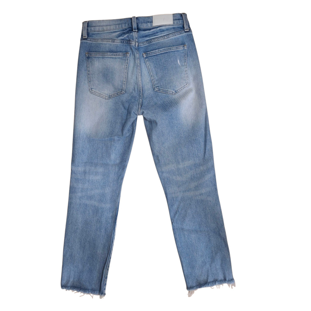 Pistola Distressed Light Blue Wash Straight Leg Cropped Women's Jean Pants Sz 26 - Picture 3 of 6